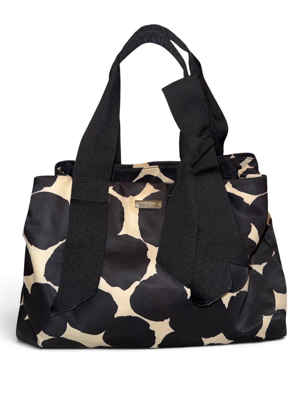 Kate Spade Nouveau Bow Slodge Dot Seraphine Tote/Shoulder Bag in Black & Cream